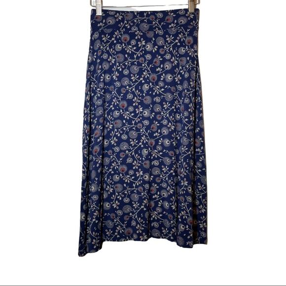 Caslon Blue Jersey Knit Abstract Floral Skirt XS - Picture 3 of 6
